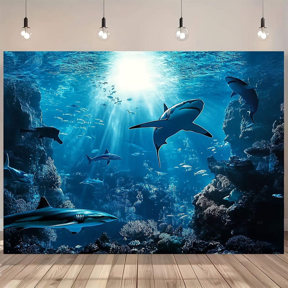 Marine Aquarium - Impresionante Tapiz de Pared con Tiburones