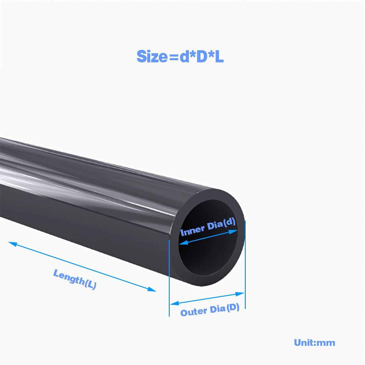 Ocean Aquarium - Tubo de plástico de PVC negro,