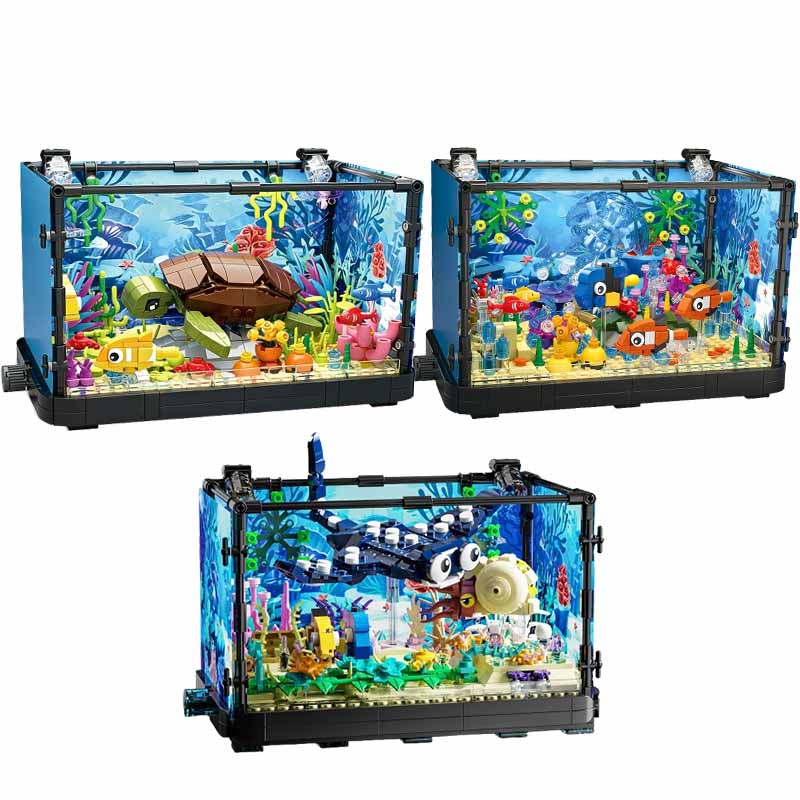 Marine Aquarium Cube - Juego de bloques de construcción para